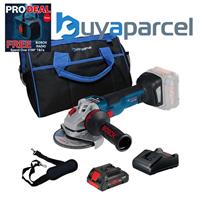Bosch GWS V10 115mm Brushless Cordless 18v Angle Grinder + 4AH ProCore + 16 Bag