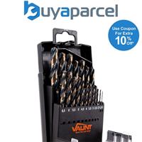 Vaunt 19 Piece HSS M2 Turbo Drill Bit Set Steel Iron Aluminium Metal Drilling