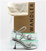 WANDLER WOMENS METALLIC WEDGE SANDAL UK 2 EU 35 SILVER RRP £350 AD