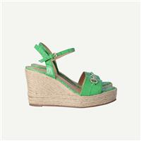 Dune London Womens Green Faux leather High Wedge Sandals Size EU 40