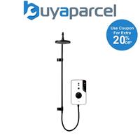 Triton ENlight 9.5kw White Thermostatic Electric Shower Black UNIQ Rainshower