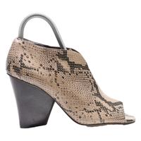 VINCE CAMUTO Peep Toe Heels Beige Leather Womens UK 5.5