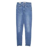 LEVI'S 721 High Rise BIG E Womens Jeans Blue Regular Skinny Stone Wash W24 L28