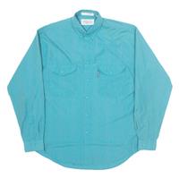 Vintage LEVI'S Silver Tab Mens Shirt Blue 80s Striped Long Sleeve M - M Regular