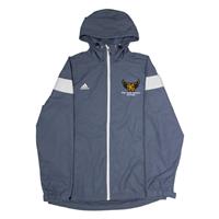 ADIDAS KSU Club Sports Officer Mens Rain Jacket Grey USA Hooded L - L Regular