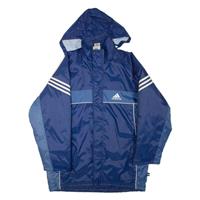 ADIDAS Mens Jacket Blue Hooded L - L Regular