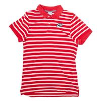 NIKE Mens Polo Shirt Red Striped S - S Regular