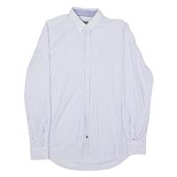 TOMMY HILFIGER Tailored Slim Fit Mens Shirt White Striped Long Sleeve L - L Regular