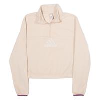 ADIDAS Cropped Womens Fleece Beige 1/4 Zip L - L Regular