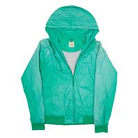 CARHARTT Womens Rain Jacket Green Nylon Hooded M - M Regular