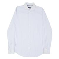 TOMMY HILFIGER Tailored Slim Fit Mens Shirt Blue Spotted Long Sleeve M - M Regular