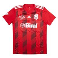 ADIDAS Aufsteigeriungs Mens Football Shirt Jersey Red V-Neck M - M Regular