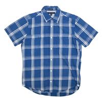 TOMMY HILFIGER Custom Fit Mens Shirt Blue Check M - M Regular