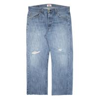 LEVI'S 501 Jeans Distressed Mens Blue Regular Straight W36 L26