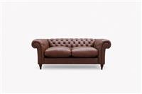 Cromwell Chesterfield Large 3 Seater Leather Sofa, Premium Cocoa