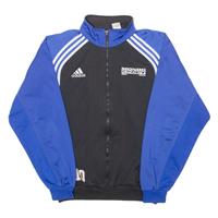 Vintage ADIDAS Fc Gurmels #10 Mens Track Jacket Black 90s Colourblock L - L Regular