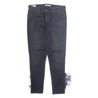LEVI'S 721 High Rise BIG E Tassel Womens Jeans Black Loose Skinny W32 L26