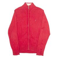TOMMY HILFIGER Mens Jumper Red High Neck Tight Knit L - L Regular