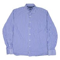 TOMMY HILFIGER Mens Shirt Blue Striped Long Sleeve 2XL - 2XL Regular