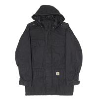CARHARTT Hickman Mens Parka Coat Black Hooded S - S Regular