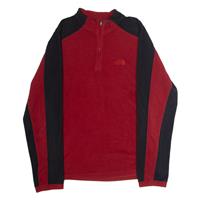 THE NORTH FACE Mens Fleece Red Colourblock 1/4 Zip S - S Regular