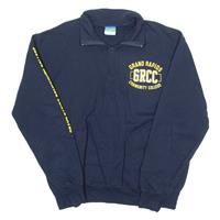 CHAMPION ECO Fleece Grand Rapids College Mens Sweatshirt Blue 1/4 Zip USA L - L Regular