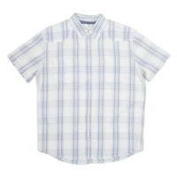 WRANGLER Mens Shirt Blue Check Short Sleeve L - L Regular