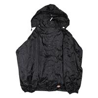 DICKIES Mens Rain Jacket Black Hooded L - L Regular