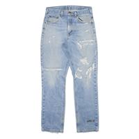 CARHARTT Distressed Mens Jeans Blue Regular Straight W32 L32