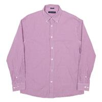 TOMMY HILFIGER Slim Fit Mens Shirt Maroon Gingham Long Sleeve M - M Regular