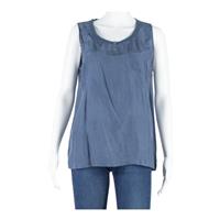 TOMMY HILFIGER Womens Vest Blue Sleeveless Silk M - M Regular