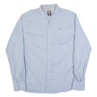 TOMMY HILFIGER Mens Plain Shirt Blue Long Sleeve L - L Regular