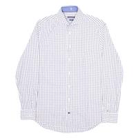 TOMMY HILFIGER Fitted Mens Shirt White Check Long Sleeve M - M Regular
