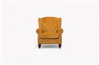 Ullswater Fabric Buttoned Wing Armchair, Dusk Mustard