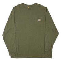 CARHARTT Mens T-Shirt Green Long Sleeve XL - XL Regular
