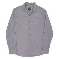 WRANGLER Slim Fit Mens Plain Shirt Grey Long Sleeve L - L Regular