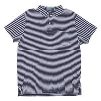 POLO RALPH LAUREN Mens Polo Shirt Blue Striped M - M Regular