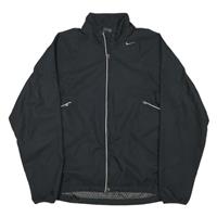 NIKE Mens Black Zip Jacket S Polyester Blend Plain Lightweight Sportswear - S Regular