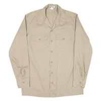 DICKIES Tall Mens Worker Shirt Beige Long Sleeve L - L Regular