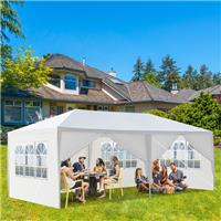 10'x20' Outdoor Party Tent with 6 Sidewalls Waterproof Wedding Gazebo White