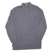 POLO RALPH LAUREN Mens Polo Shirt Grey Long Sleeve L - L Regular