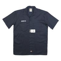 DICKIES Mens Navy Blue Workwear Shirt M Cotton Blend Button Front - M Regular