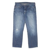 LEVI'S 514 Jeans Distressed Mens Blue Slim Straight Stone Wash W32 L30