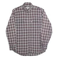 CARHARTT Mens Blue & Red Check Shirt L Cotton Blend Long Sleeve Button Shirt - L Regular