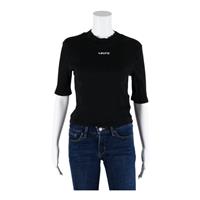 LEVI'S Stretch Womens Top Black High Neck XS - XS Regular
