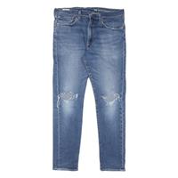 LEVI'S 512 BIG E Jeans Distressed Mens Blue Slim Tapered Stone Wash W34 L32