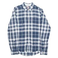 LEVI'S Slim Fit Mens Shirt Blue Linen Check Long Sleeve M - M Regular