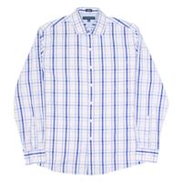 TOMMY HILFIGER Slim Fit Mens Shirt Blue Check Long Sleeve L - L Regular