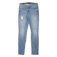 LEVI'S 524 Too Superlow Distressed Womens Jeans Blue Slim Skinny W26 L30