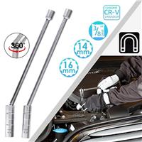 Magnetic Thin Wall 3/8'' 14/16mm Drive Spark Plug Socket Sleeve Removal Tool UK